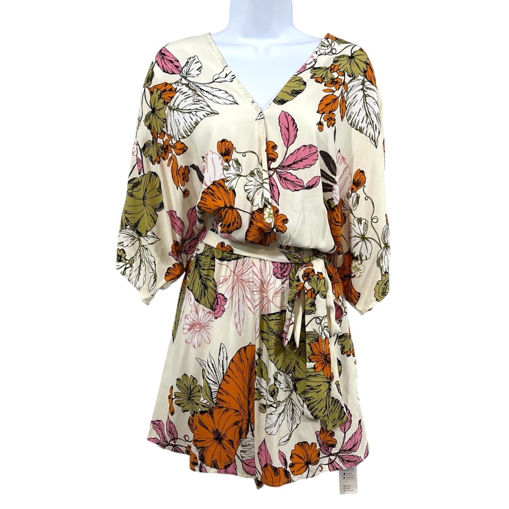 NWT Floral Kimono Sleeve Romper
